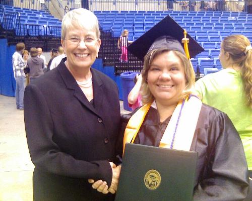 Graduation photo - Me with Dr. Sally Carder, president of National Park Community College