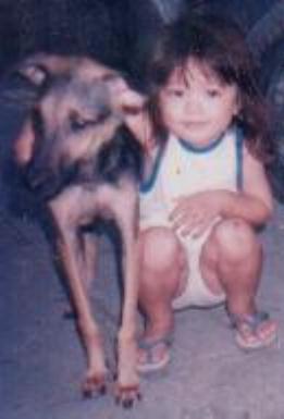 yla and gary - my daughter yla when she was about 3 and her protector, our dog gary
