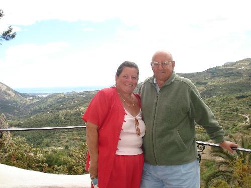 Tony and I in Guadalest, Spain, May 2009 - Here we are on top of the world, in the beautiful mountain village of Guadalest on the Costa Blanca.