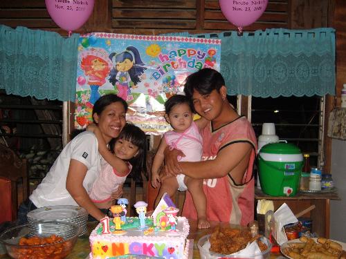 First bday of my youngest daughter - This picture was taken last November 23, 2008 on the first birthday of my daughter, Phoebe Nickole. We have a little celebration with our family, relatives, and some visitors.