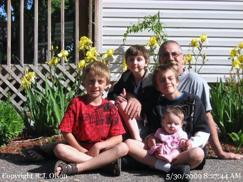 Me and the grandkids - Hunter (8), Emma (5), Tyler (9), and Savanna,  sitting on Tylers lap.