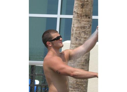 Hot guy showering at the beach - Guy showering at the beach