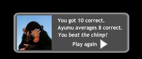 Me Owning the Dam Monkey in a memory game - Yes i was able to own the money in the memory game getting a perfect score so what i evolved =)