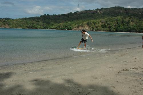 surfing - The outing at the beach having fun in the board