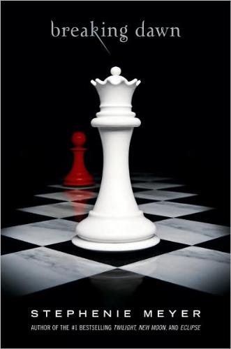 Breaking Dawn - This is the book cover of Stephenie Meyer's 'Breaking Dawn' which is also divided into three books one of which is written in Jacob's point of view.  The cover features a chess board with a pawn in the middle