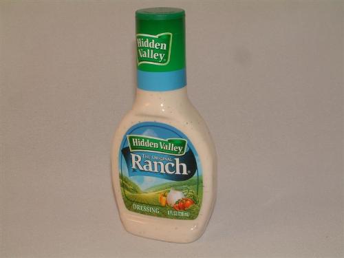 A bottle of ranch dressing - This is a bottle of ranch dressing like what I use for my salad whenever I eat salad.