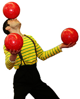 juggling - My balls aren't this big, hehehe, but they are just as colorful!