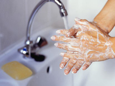 Washing hands - It's easy for a germ on your hand to end up in your mouth with the variety of food we eat with our hands.