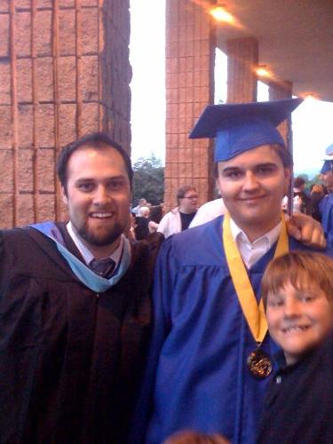 My oldest son, Parker with his favorite teacher at - My oldest son, Parker with his favorite teacher at his high school graduation