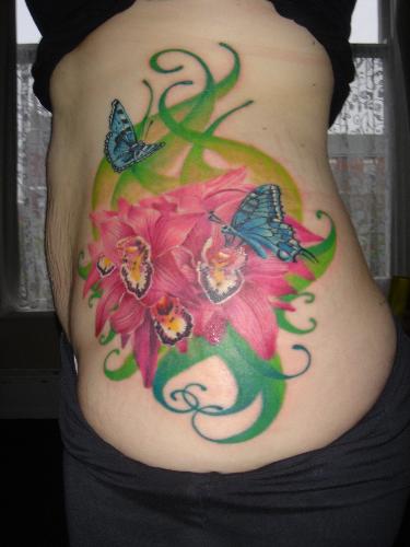 my tattoo - orchids in vivid colour