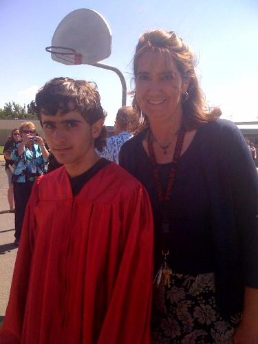 My son, Powell's graduation from 8th grade - with  - My son, Powell's graduation from 8th grade - with his teacher, Ms. Thompson