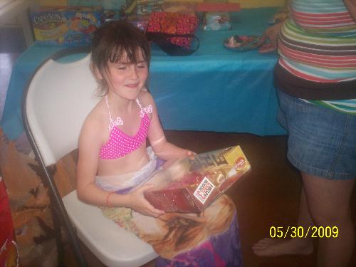 My gd, Lizzy - My gd was opening her birthday presents. She will be 7 years old tomorrow.
