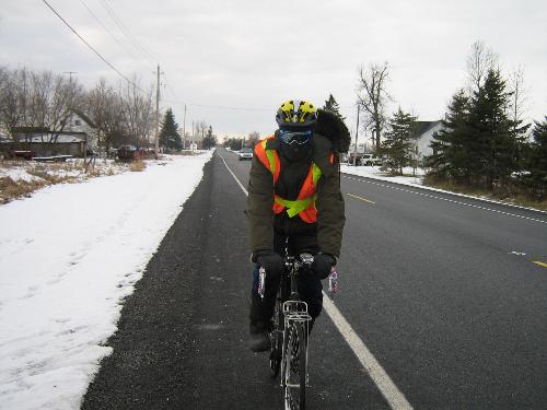 Winter Commute - Saving money by riding to work. If the roads are clear I can ride even in the winter down to -25C.