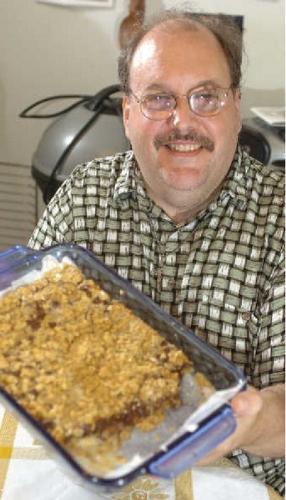 My photo from the interview. - My version of Crystal's mom's bar recipe.