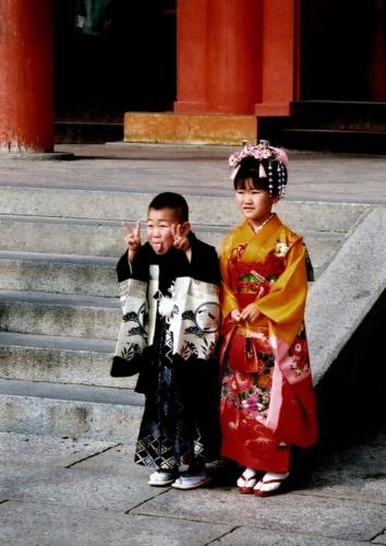 Japanese babies - Japanese babies in traditional clothes
