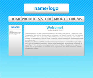 Web Layout - A clean web 2.0 layout that is going to be made into a template. in thumbnail form.