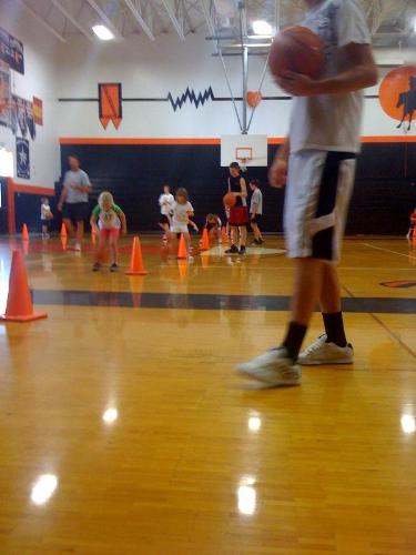 Basketball drills - My 8 year old son is attending basketball camp this week. Here are some of the drills.