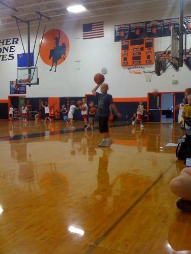 My 8 year old son is attending basketball camp thi - My 8 year old son is attending basketball camp this week. He is my little star!