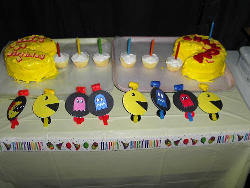 Pacman cake - My son's pacman birthday cake.
