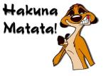 Hakuna Matata - Photo of Timon, a character from the famous Disney Movie, 'Lion King'. Hakuna Matata is one of my favorite quotation which means 'There are no worries'. This signifies my positive attitude to everything in life.