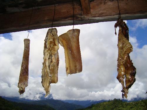 Traditional of the Mountain Province in the Philip - This picture shows one of our traditional food that is found in the northern part of the Philippines called "Mountain Province" or "Cordillera Region." We call this "etag" which is a preserved meat (pork) through salt. It is very yummy! The taste is really out of this world. Why not try?^^