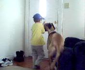 lets go outside!!! - here they are running to the front door.... let's go outside!!