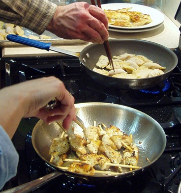 cooking - cooking_satays_and_pot_stickers