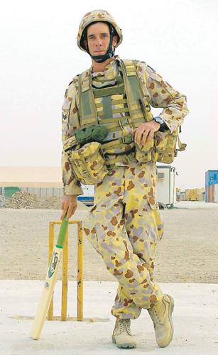 Cricket funy Photo - See one army man are trying to give our some amount of time to his game