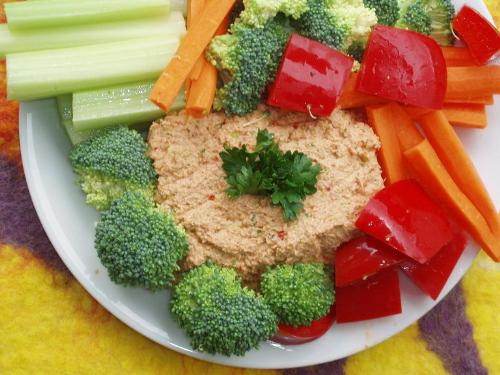 Raw Vegan Dip - This is a nut based Pate' that was a delicious dip for the vegies in the photo!