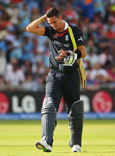 Pietersen - Kevin Pietersen after getting out