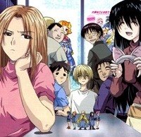 Genshiken Research Society - This is an Anime about a college freshman, Kanji Sasahara, who joins a club at his college. The club's name is Study of Modern Visual Culture (AKA Genshiken). The club is an Anime club. Sasahara is kinda nervous when it comes to socializing with people so it takes him awhile to join the club. The story mainly circles around this club while they shop for doujinshi, attend conventions, and play video games.