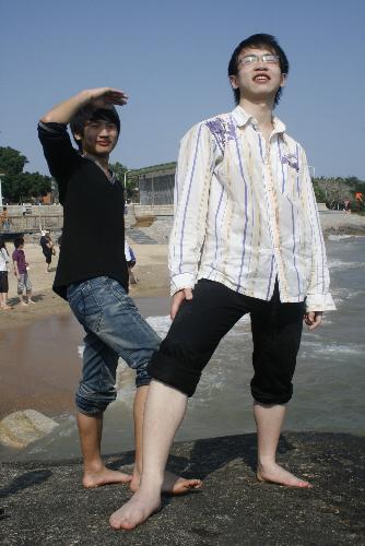 my close friend and me - ahaha,in the sand beach...very nice