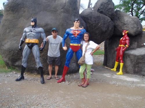 Amihan Water Park - One side of Amihan Water park were the life size figures of Super Heroes. Me and my wife took the time to have our pictures taken.