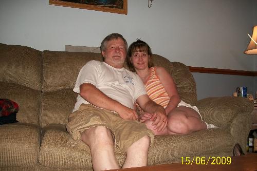 Hubby and I - At home, he was playing with his new camera