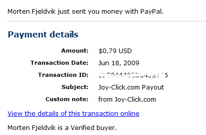 Joy Click Payment 4 - My Fourth Joyclick Payment