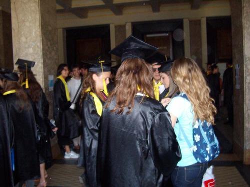Graduating students - This is a bunch of graduating students photo and one of those backs is my girlfriend's back ;)