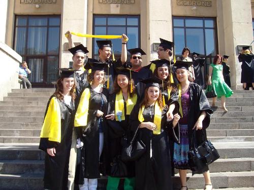 Graduating students 3 - This is my girlfriend's class promotion. She is in the left down of the picture. They all graduated this year, and they only have left their final exam to take.
