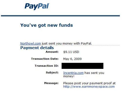 Incentria payments - it is one of my Incentria payments