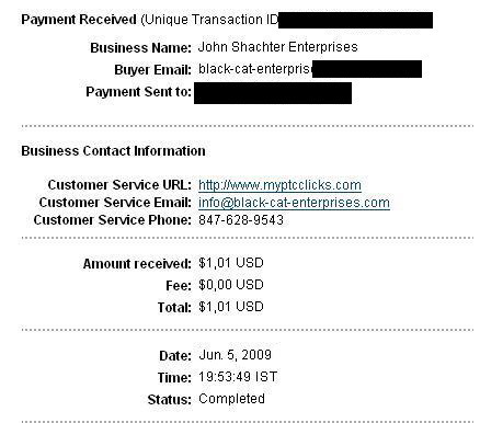 myPTCclicks payments - it is one of my myPTCclicks payments
