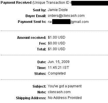 clixncash payments - it is one of my clixncash payments