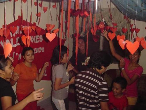 dancing with the music beat - valentine's day celebration with my friends.