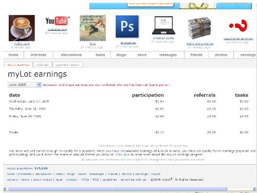 My earnings - my earns what i made so far