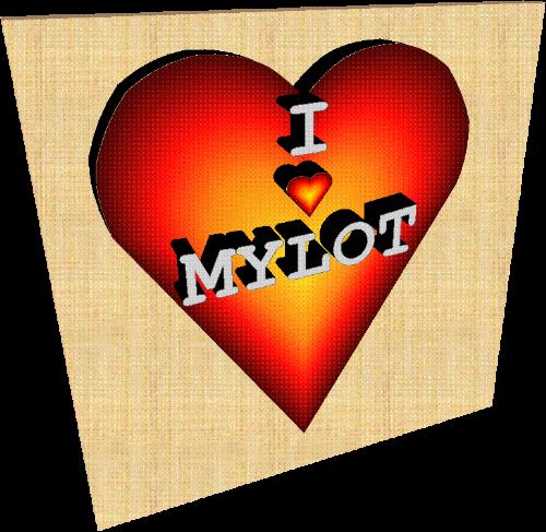 picture 2 - i gave some 3d effects to make it look good. Hope it is nice. the picture is a heart that says i love mylot, i have given red shades and 3d effects. it appears like a heart shaped block that is mounted on the wall.. i made it a little big, coz the previous one i posted wasnt visible.