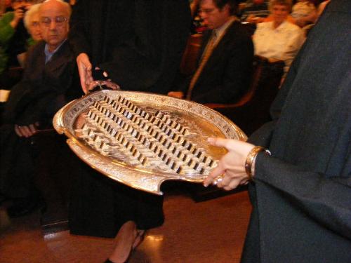 Class Ring Day Ceremony - This is a tray of class rings carried down the aisle during a processional for ring day at Saint Mary-of-the-Woods college. What a wonderful ceremony and every student looks forward to their own ring day. We wear our rings with pride.