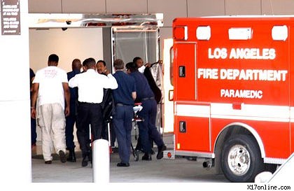Michael Jackson - Michael Jackson being rushed into hospital, he was found not breathing in his Holmby Hills home.