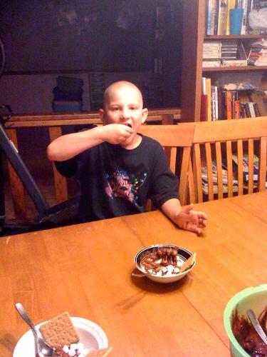 We made this delicous S'mores pudding tonight for  - We made this delicous S'mores pudding tonight for dessert