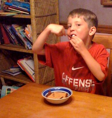 We made this delicous S'mores pudding tonight for  - We made this delicous S'mores pudding tonight for dessert