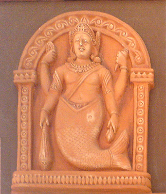 Matsya avatar - Terracota statue of one of the ten avatars of God Vishnu.
