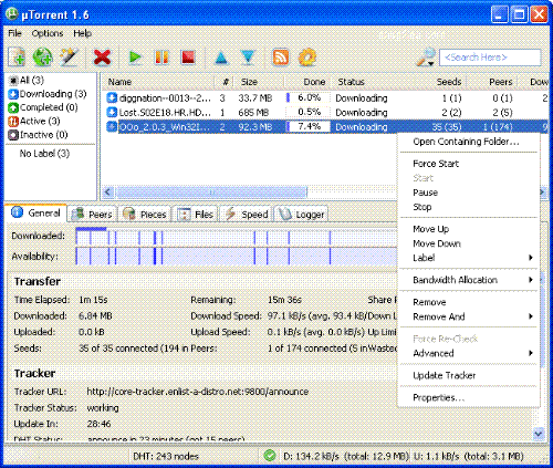 uTorrent - uTorrent, a torrent downloading software.