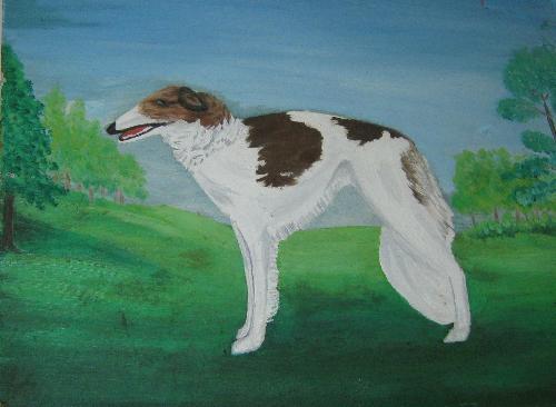 Baby - This is the oil painting my mom did of our dog Baby.